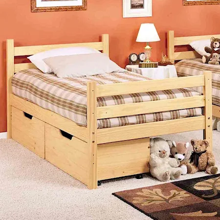 Twin Panel Bed with Storage